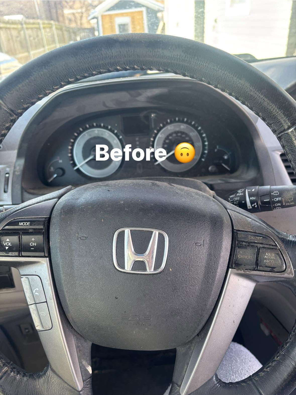 dash and steering wheel detail