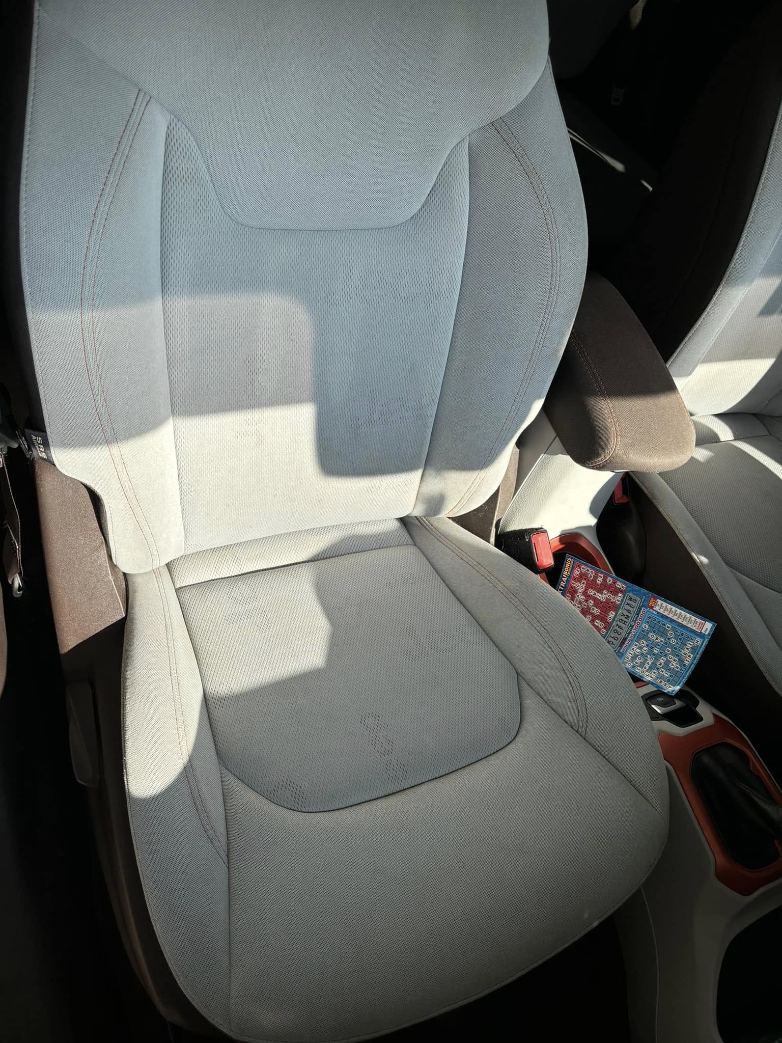 before leather seat detail